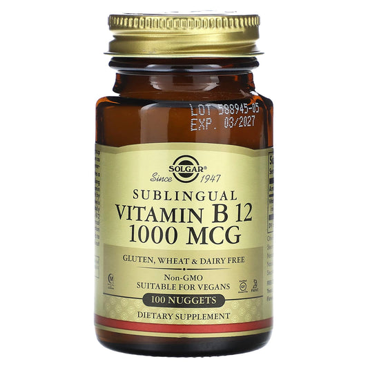 Solgar-Sublingual Vitamin B 12-1,000 mcg-100 Nuggets