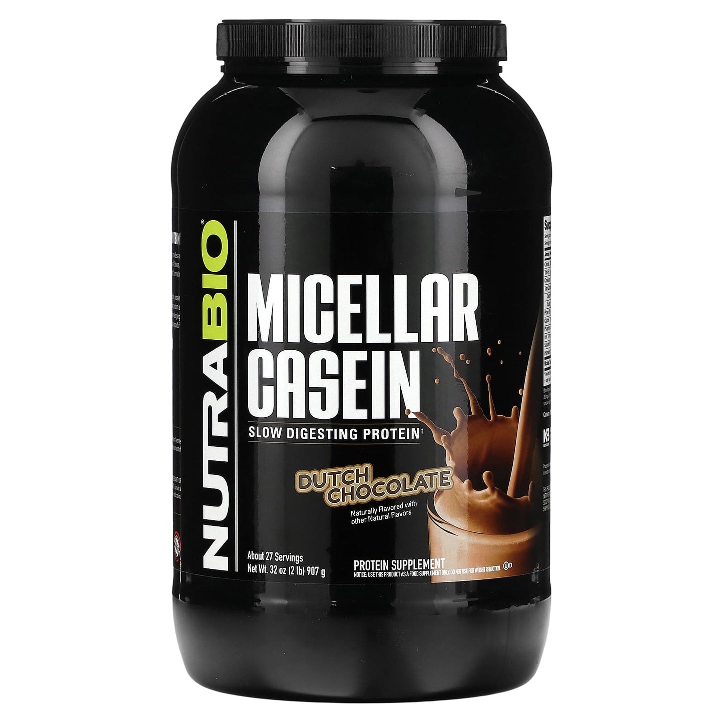 NutraBio-Micellar Casein-Dutch Chocolate-2 lb (907 g)