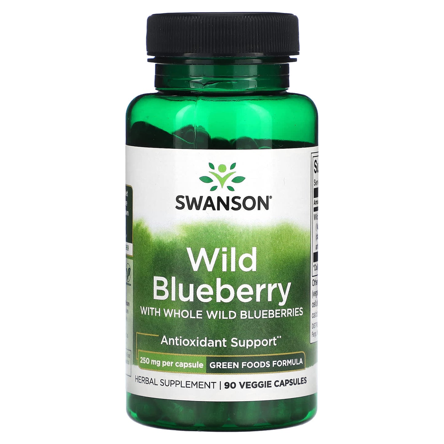 Swanson-Wild Blueberry with Whole Wild Blueberries-250 mg-90 Veggie Capsules