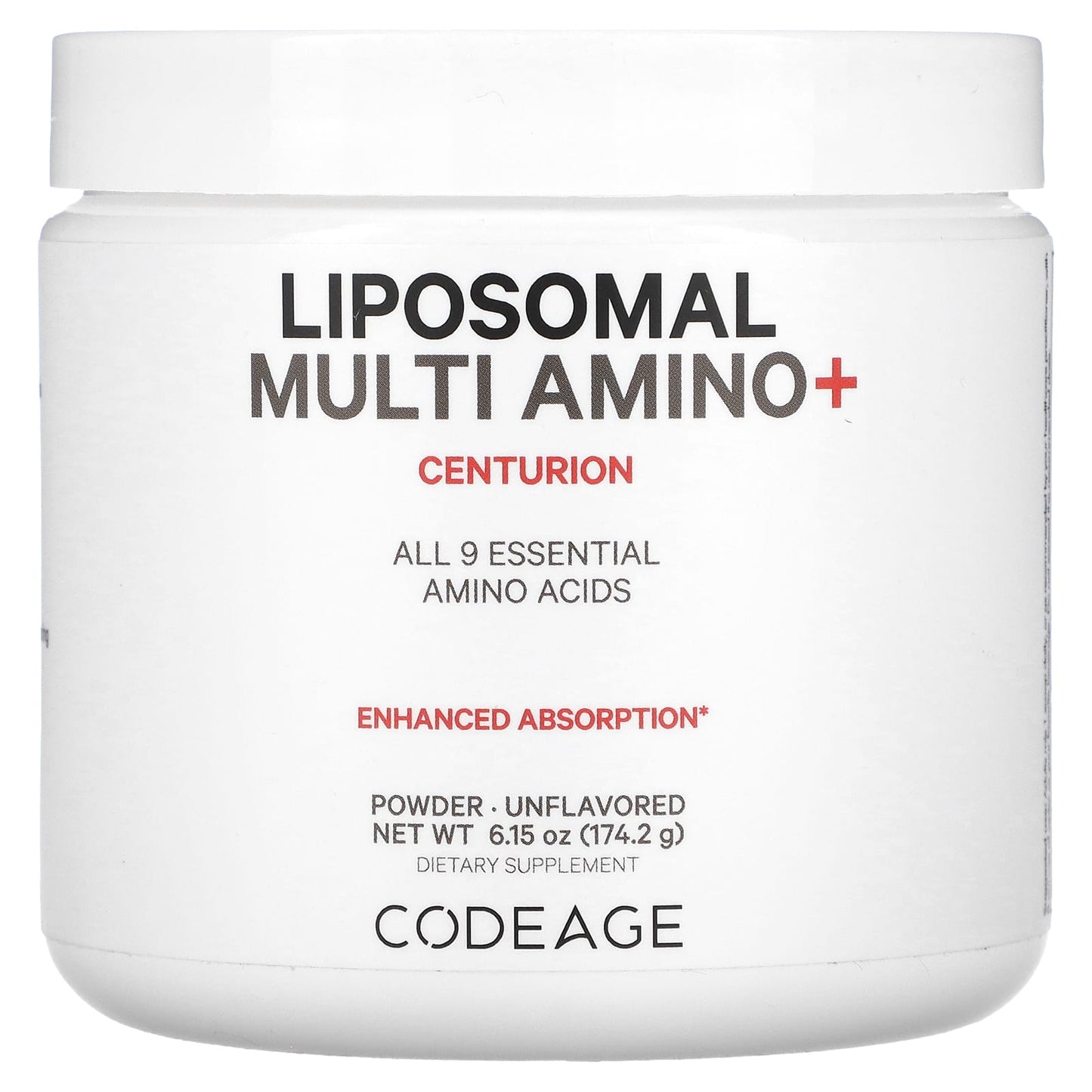 Codeage-Liposomal Multi Amino+ Powder-All 9 Essential Amino Acids-Unflavored-6.15 oz (174.2 g)