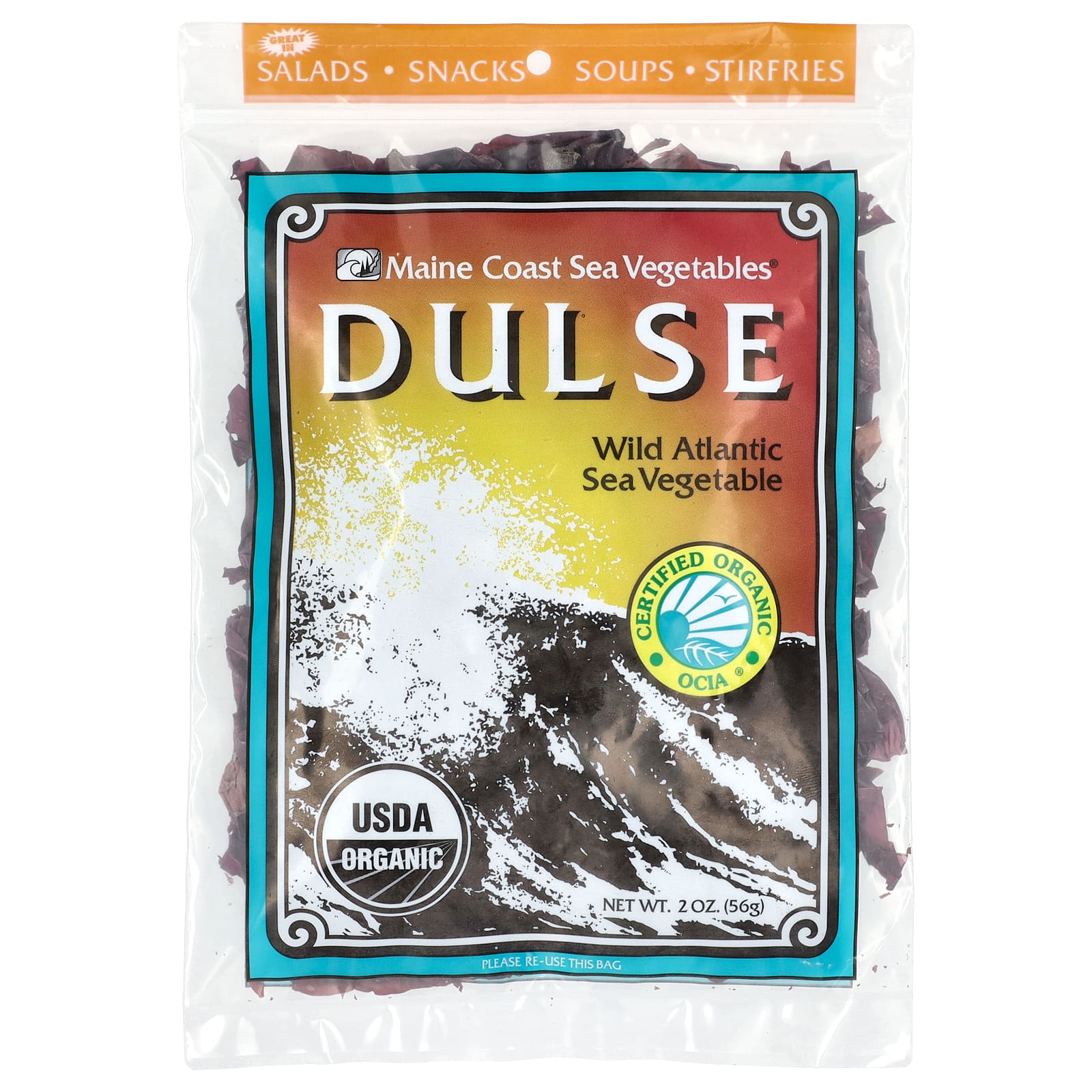 Maine Coast Sea Vegetables-Dulse-Wild Atlantic Sea Vegetable-2 oz (56 g)