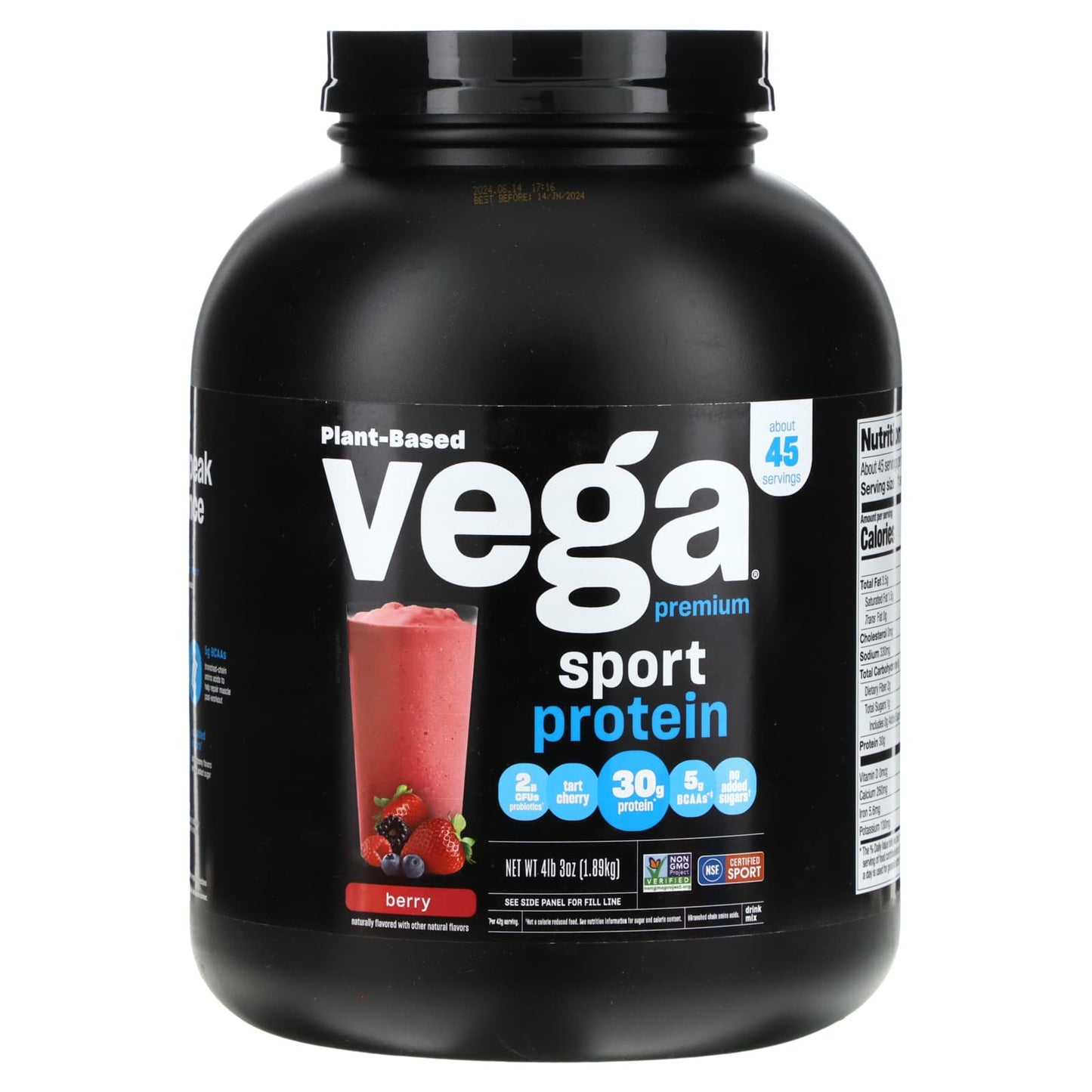 Vega-Sport-Plant Based Premium Protein-Berry-4 lb 3 oz (1.89 kg)