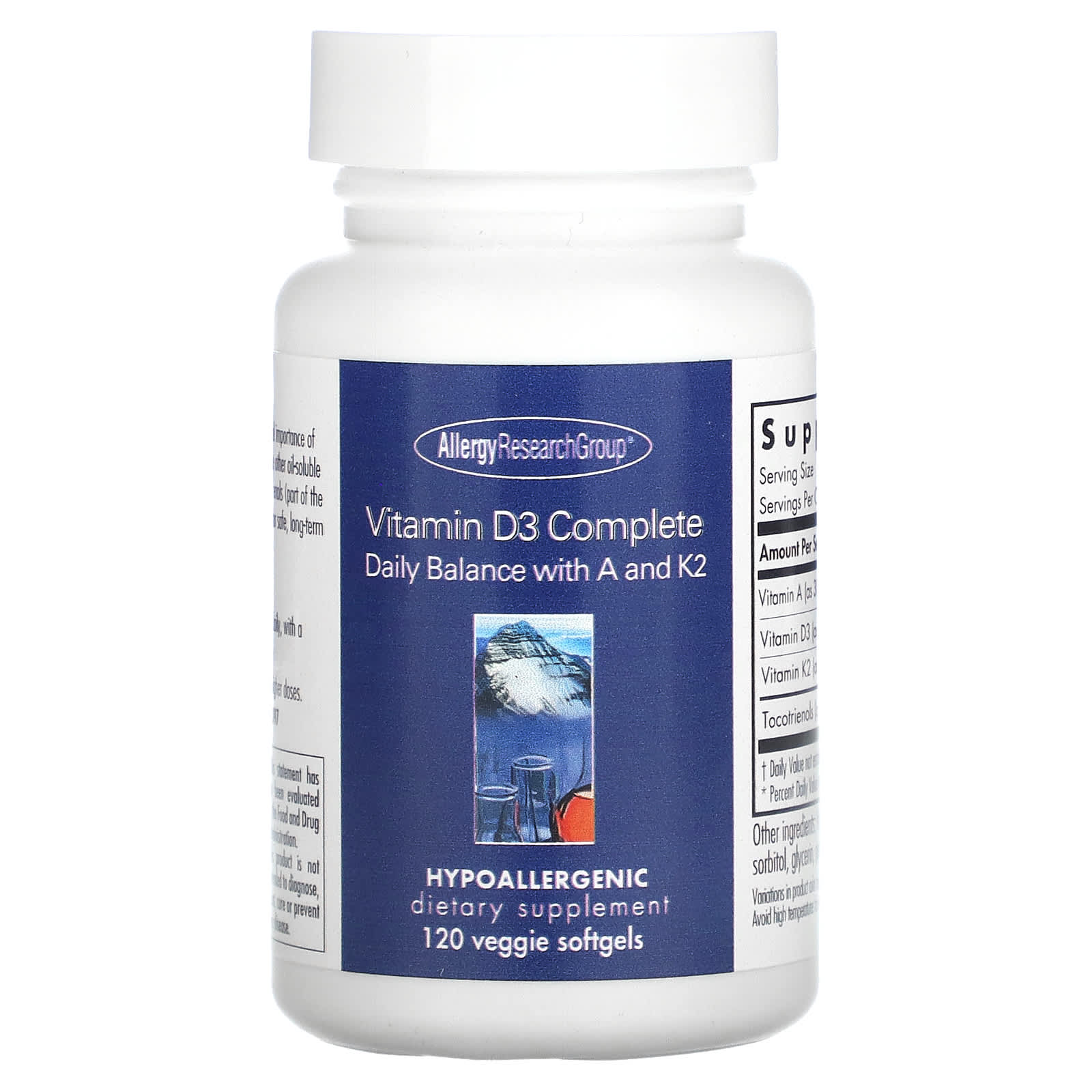 Allergy Research Group-Vitamin D3 Complete-120 Veggie Softgels