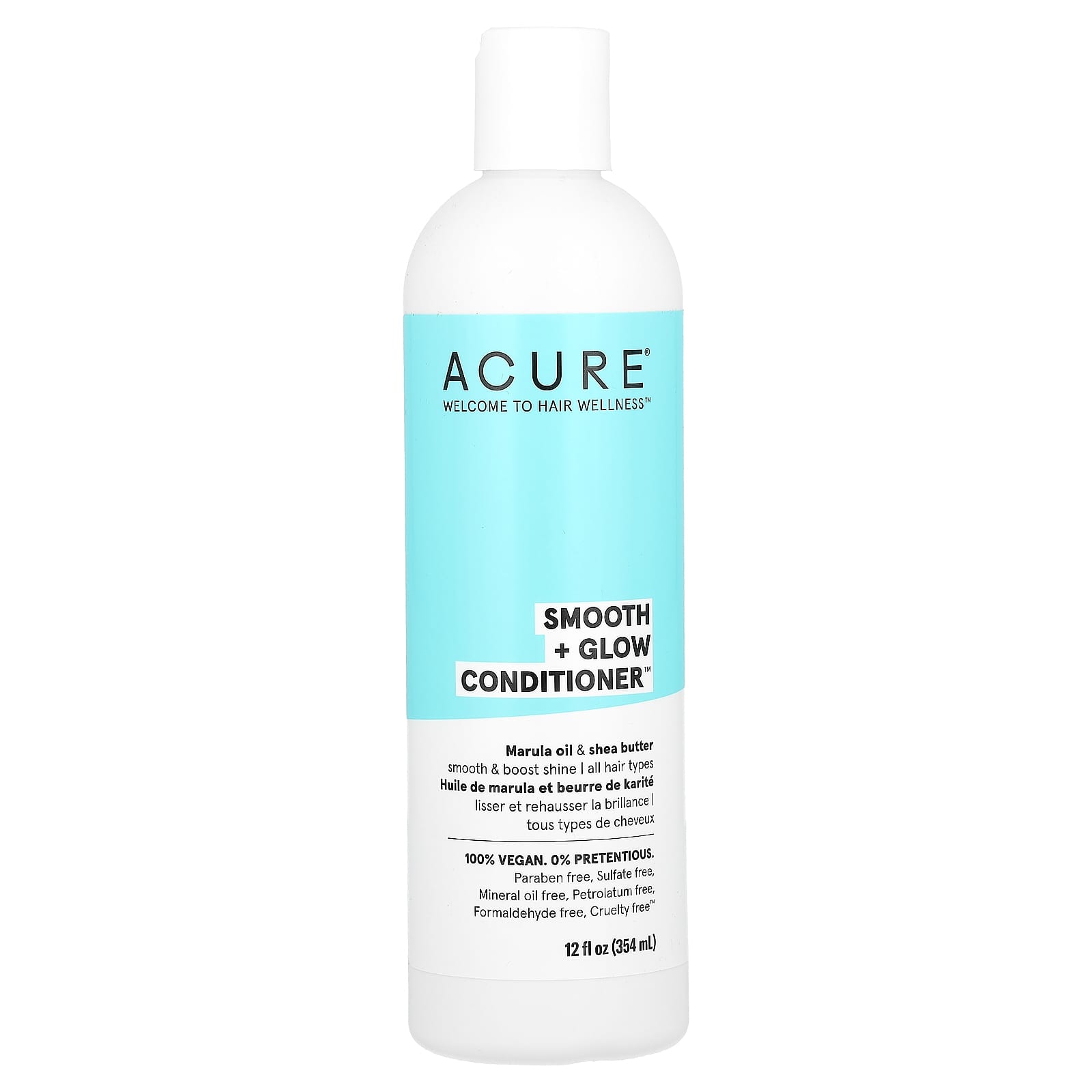 ACURE-Smooth + Glow Conditioner-All Hair Types-Marula Oil & Shea Butter-12 fl oz (354 ml)