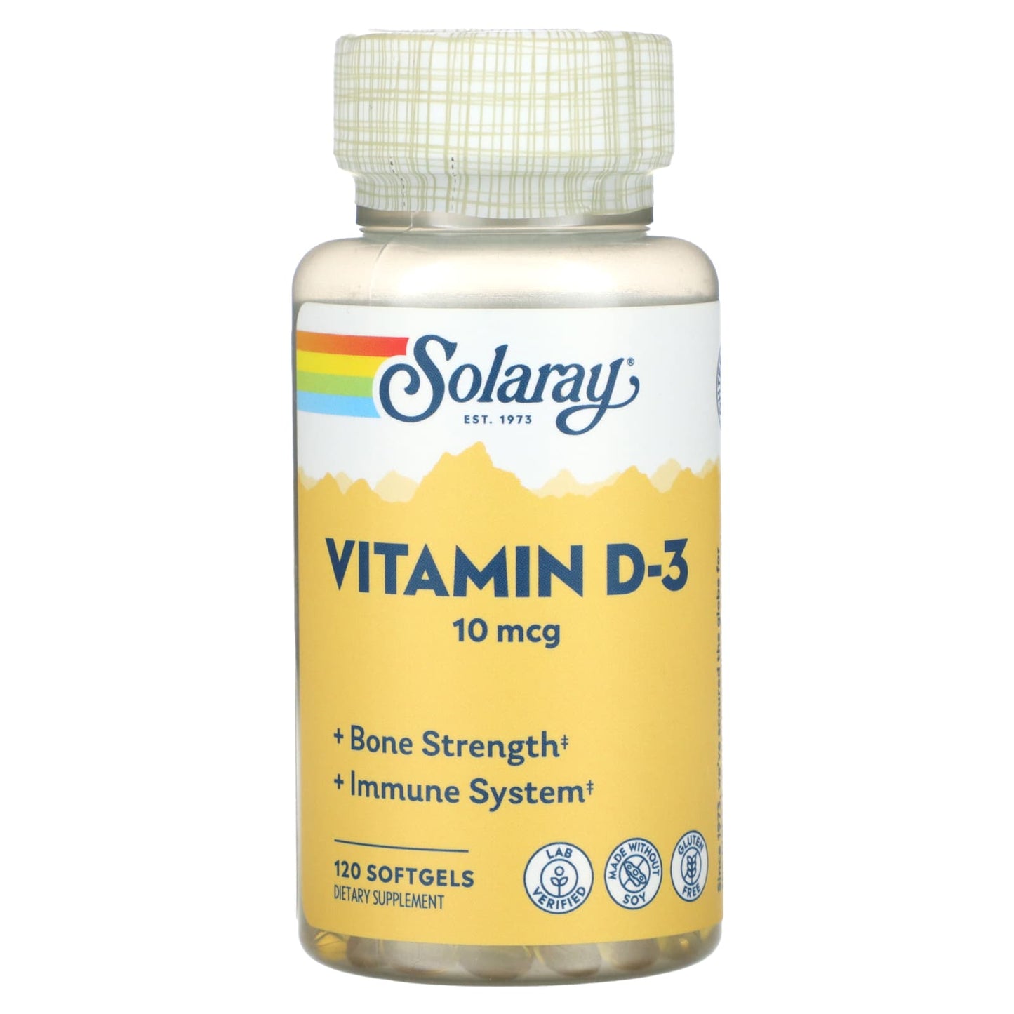 Solaray-Vitamin D-3-10 mcg-120 Softgels