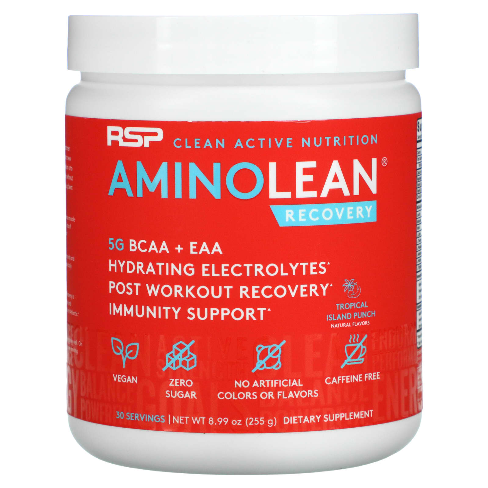 RSP Nutrition-AminoLean Recovery-Tropical Island Punch-Caffeine Free-8.99 oz (255 g)