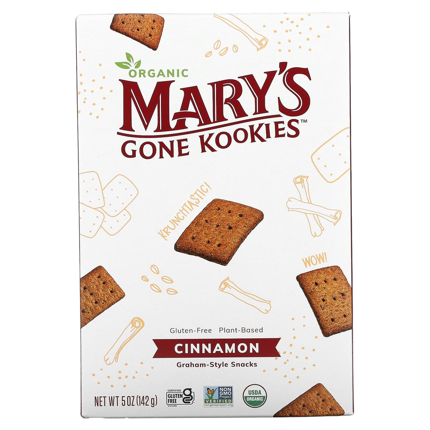 Mary's Gone Crackers-Organic Graham Style Snacks-Cinnamon-5 oz (142 g)