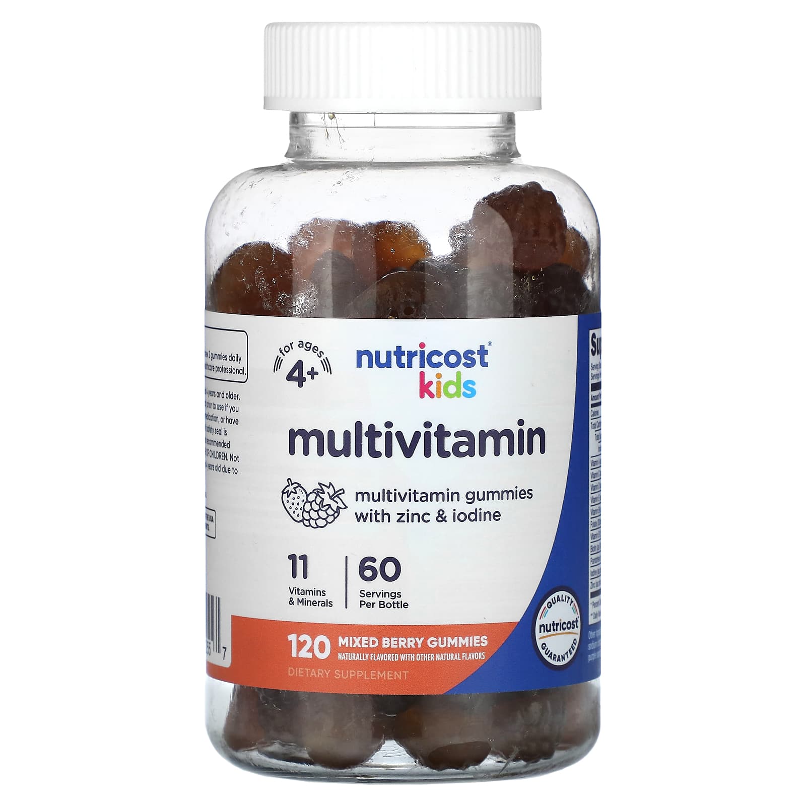 Nutricost-Kids-Multivitamin Gummies-For Ages 4+-Mixed Berry-120 Gummies