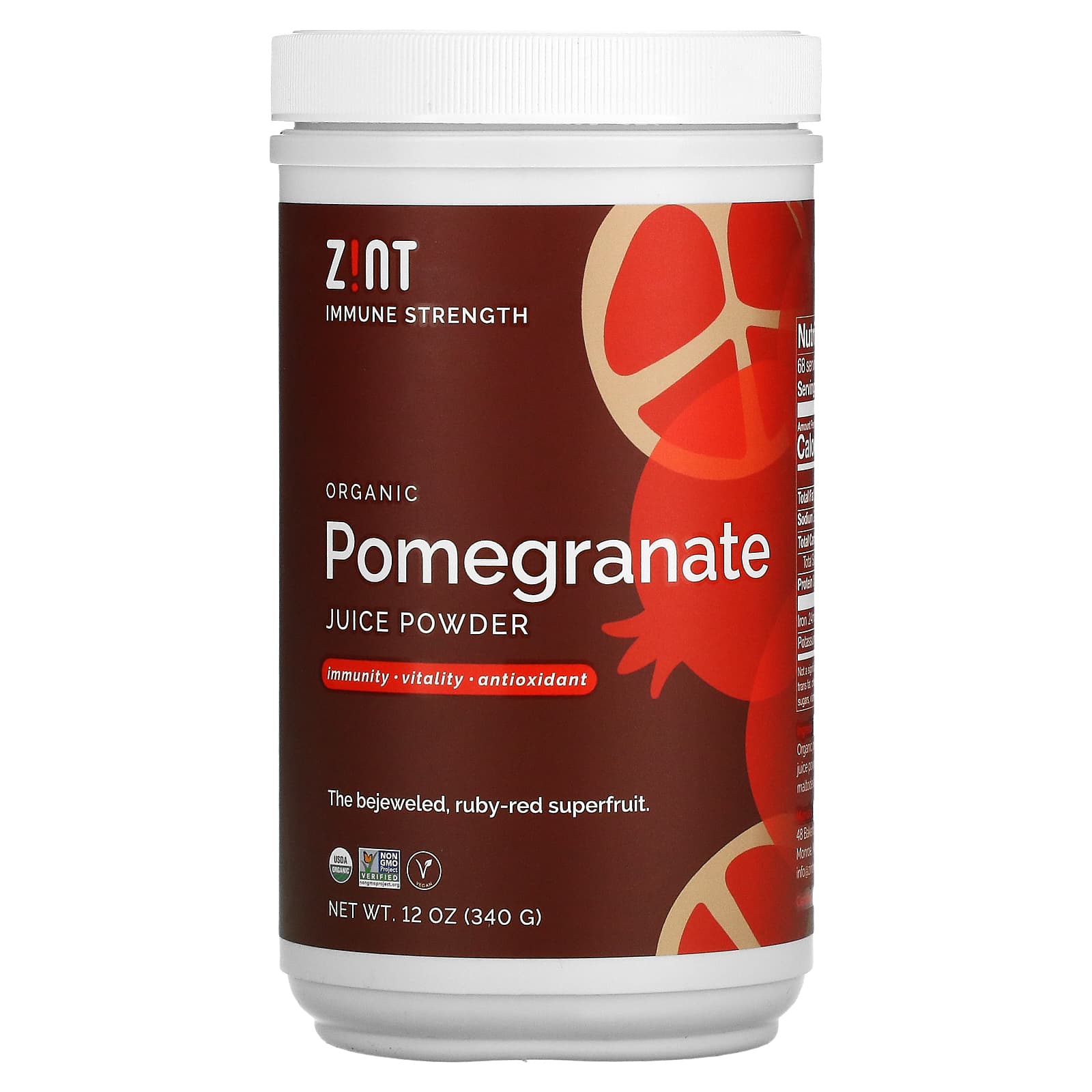 Zint-Organic Pomegranate Juice Powder-12 oz (340 g)