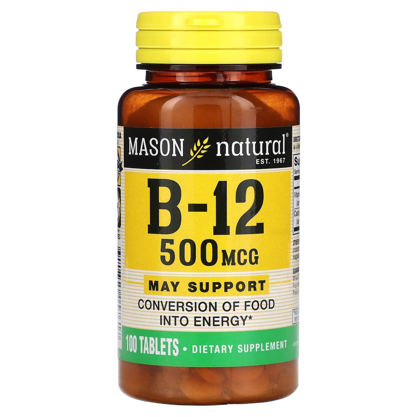 Mason Natural-B-12-500 mcg-100 Tablets