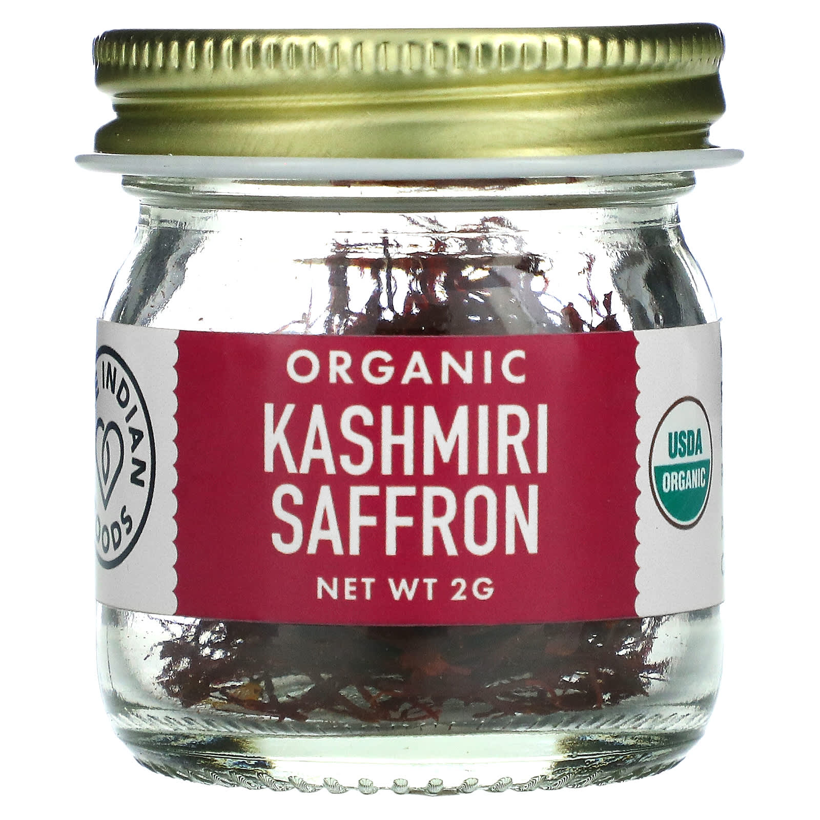 Pure Indian Foods-Organic Kashmiri Saffron-2 g