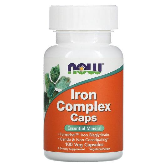 NOW Foods-Iron Complex Caps-100 Veg Capsules