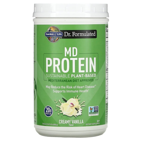 Garden of Life-MD Protein-Sustainable Plant-Based-Creamy Vanilla-29.63 oz (840 g)