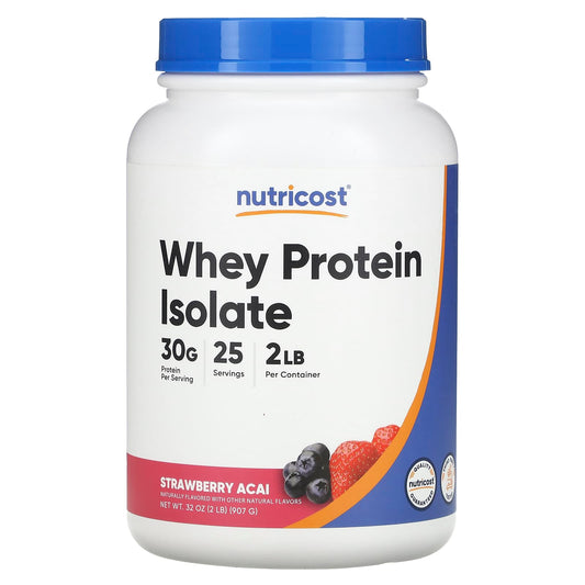 Nutricost-Whey Protein Isolate-Strawberry Acai -2 lb (907 g)