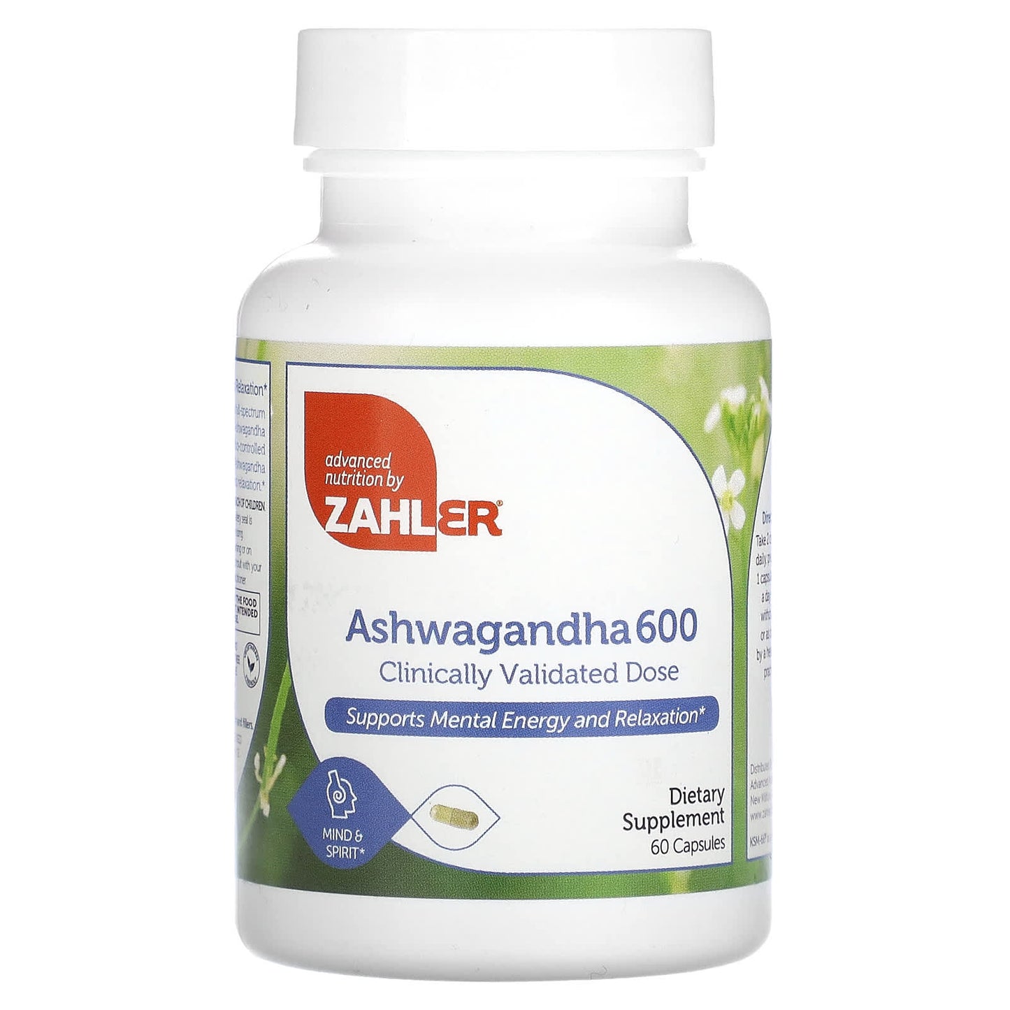 Zahler-Ashwagandha 600-Clinically Validated Dose-Supports Mental Energy & Relaxation-60 Capsules