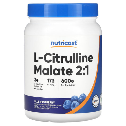 Nutricost-L-Citrulline Malate 2:1-Blue Raspberry-21.2 oz (600 g)