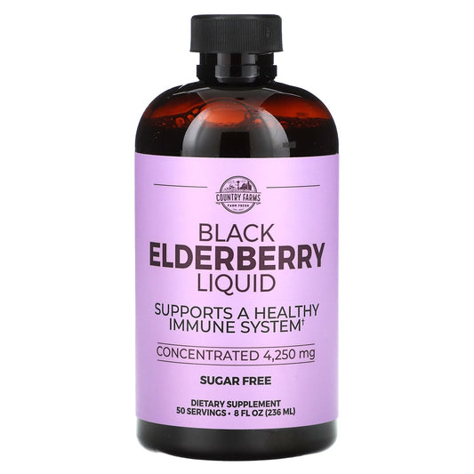 Country Farms-Black Elderberry Liquid-8 fl oz (236 ml)