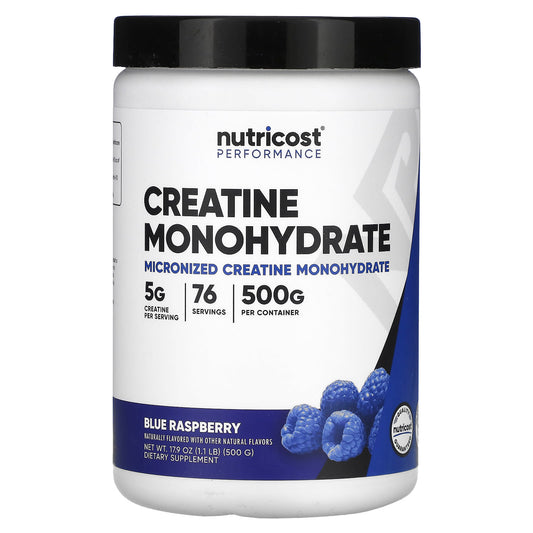 Nutricost-Performance-Creatine Monohydrate-Blue Raspberry-1.1 lb (500 g)