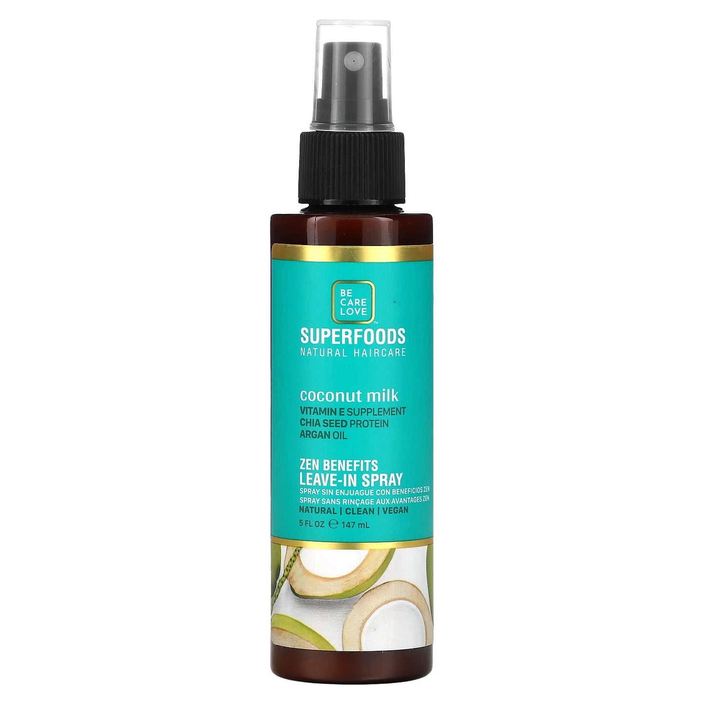 Be Care Love-Zen Benefits Leave-In Spray-Coconut Milk-5 fl oz (147 ml)