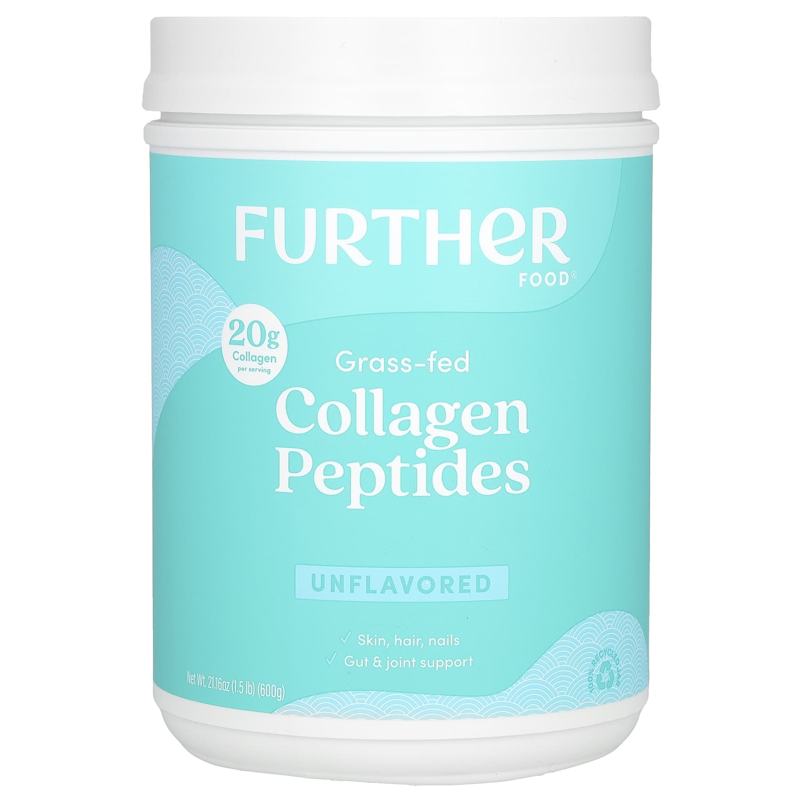 Further Food-Grass-Fed Collagen Peptides-Unflavored-1.5 lbs (600 g)