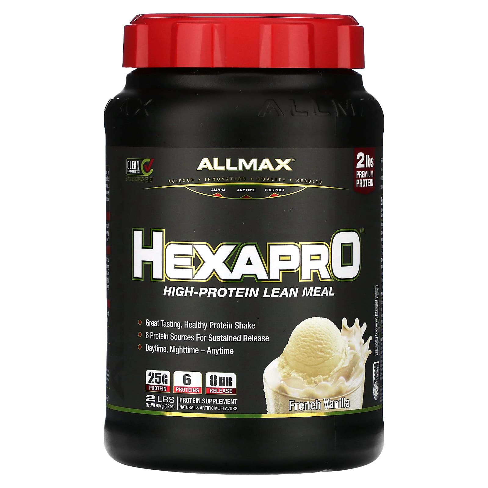 ALLMAX-Hexapro-High-Protein Lean Meal-French Vanilla -2 lbs (907 g)