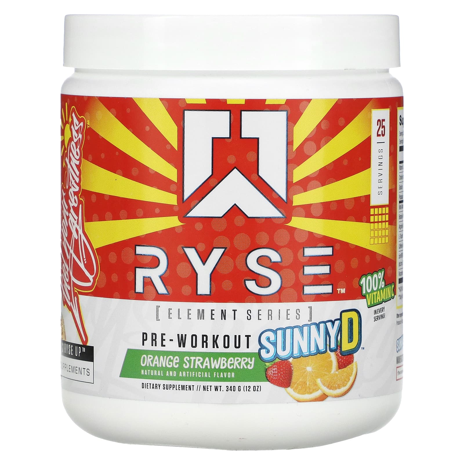 RYSE-Element Series-Pre-Workout-Sunny D-Orange Strawberry-12 oz (340 g)