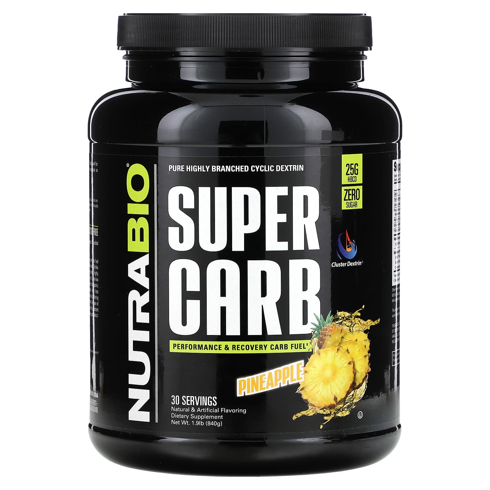 NutraBio-Super Carb-Pineapple-1.9 lb (840 g)