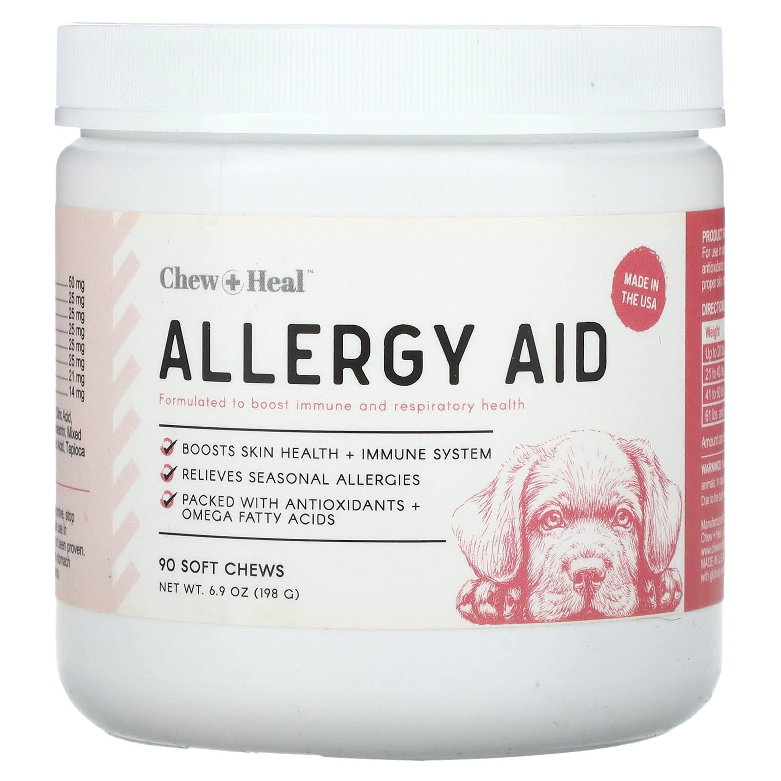 Chew + Heal-Allergy Aid-For Dogs-90 Soft Chews-6.9 oz (198 g)