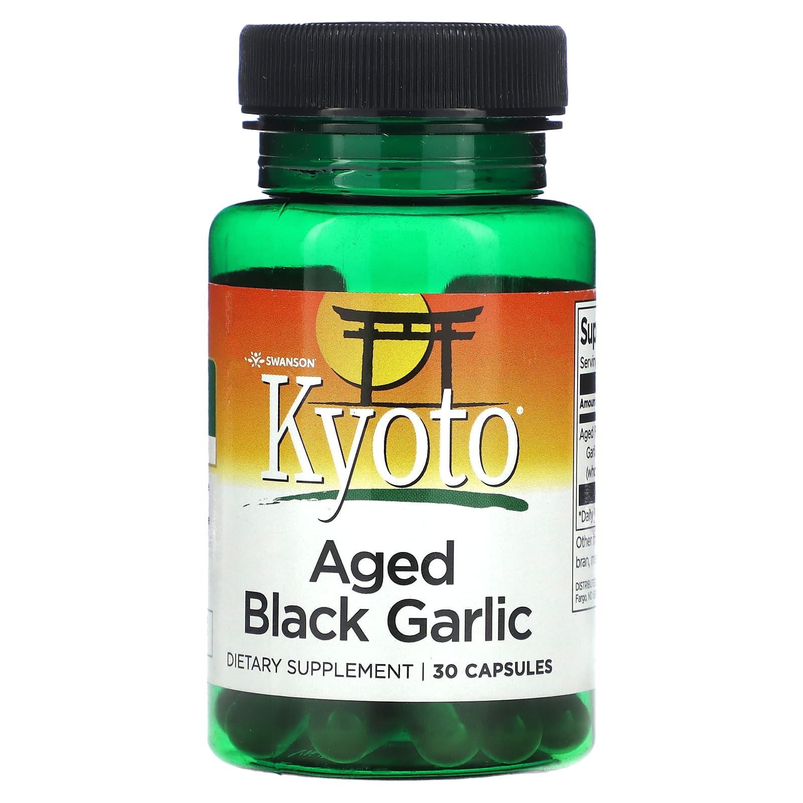 Swanson-Kyoto-Aged Black Garlic-30 Capsules