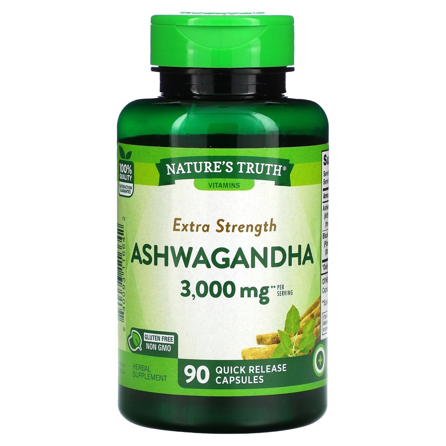 Nature's Truth-Extra Strength Ashwagandha-3,000 mg-90 Quick Release Capsules (1,500 mg per Capsule)