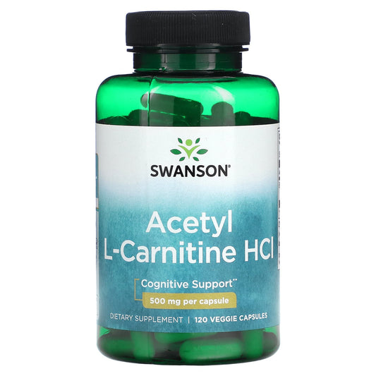 Swanson-Acetyl L-Carnitine HCl-500 mg-120 Veggie Capsules