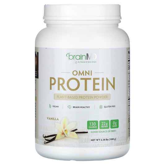 BrainMD-Omni Protein-Plant-Based Protein Powder-Vanilla-2.38 lbs (1,080 g)