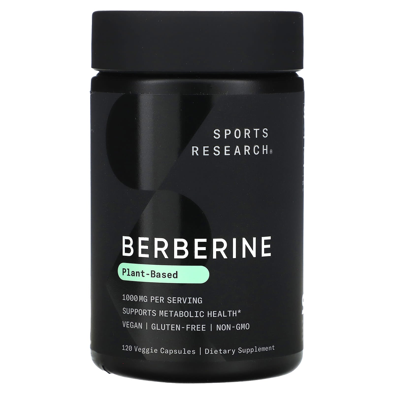 Sports Research-Berberine-1,000 mg-120 Veggie Capsules (500 mg per Capsule)