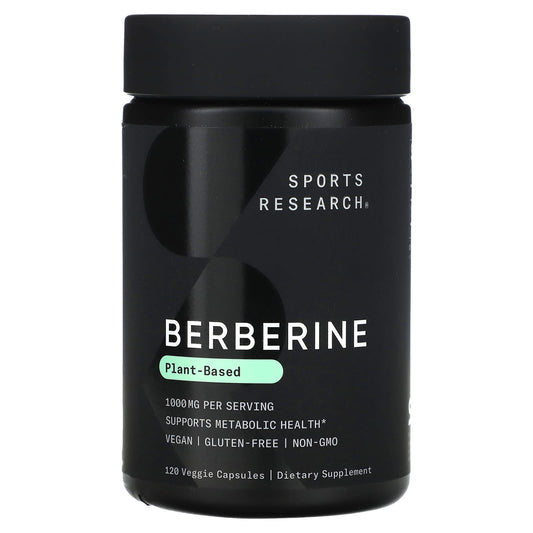 Sports Research-Berberine-1,000 mg-120 Veggie Capsules (500 mg per Capsule)