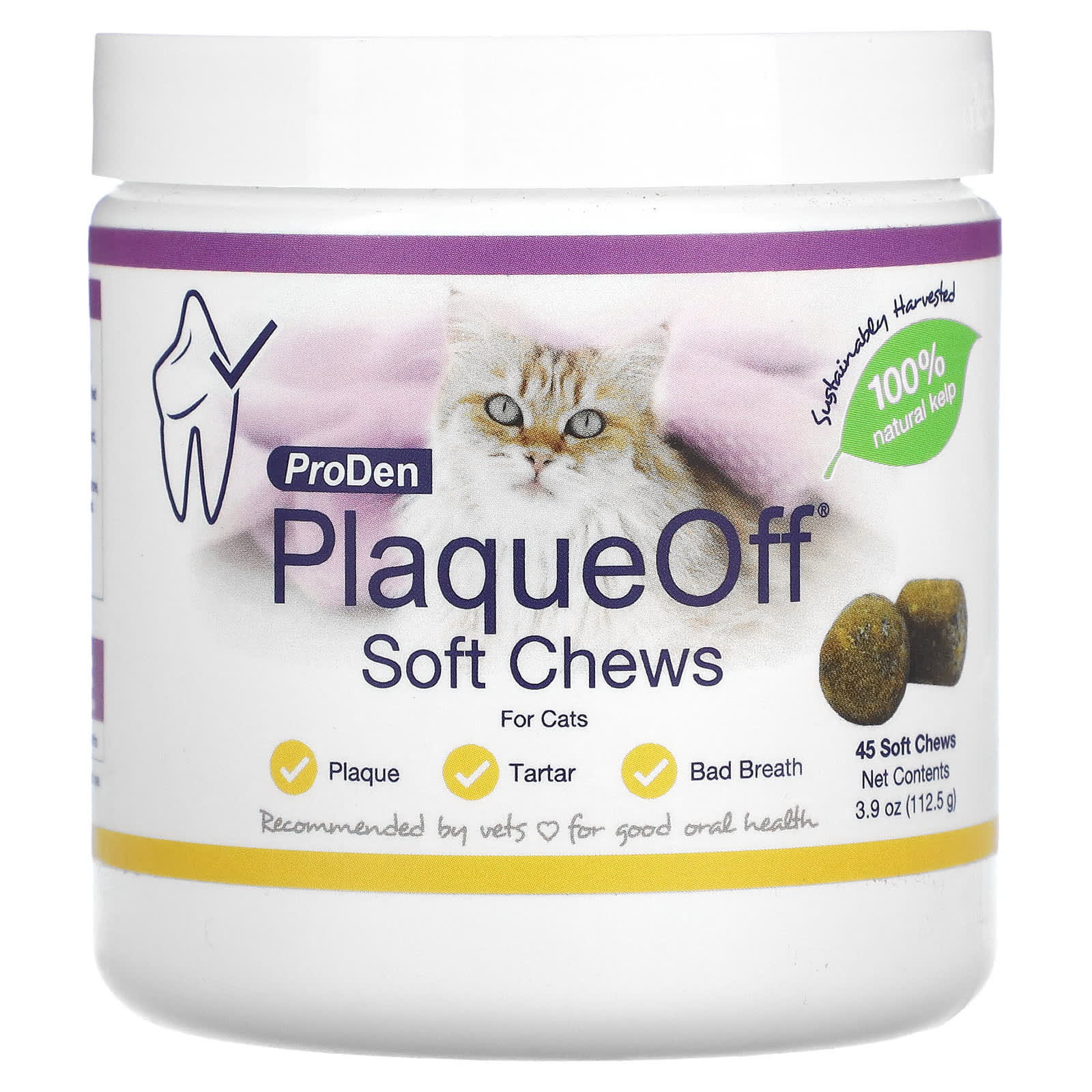 ProDen-PlaqueOff Soft Chews-For Cats-45 Soft Chews-3.9 oz (112.5 g)