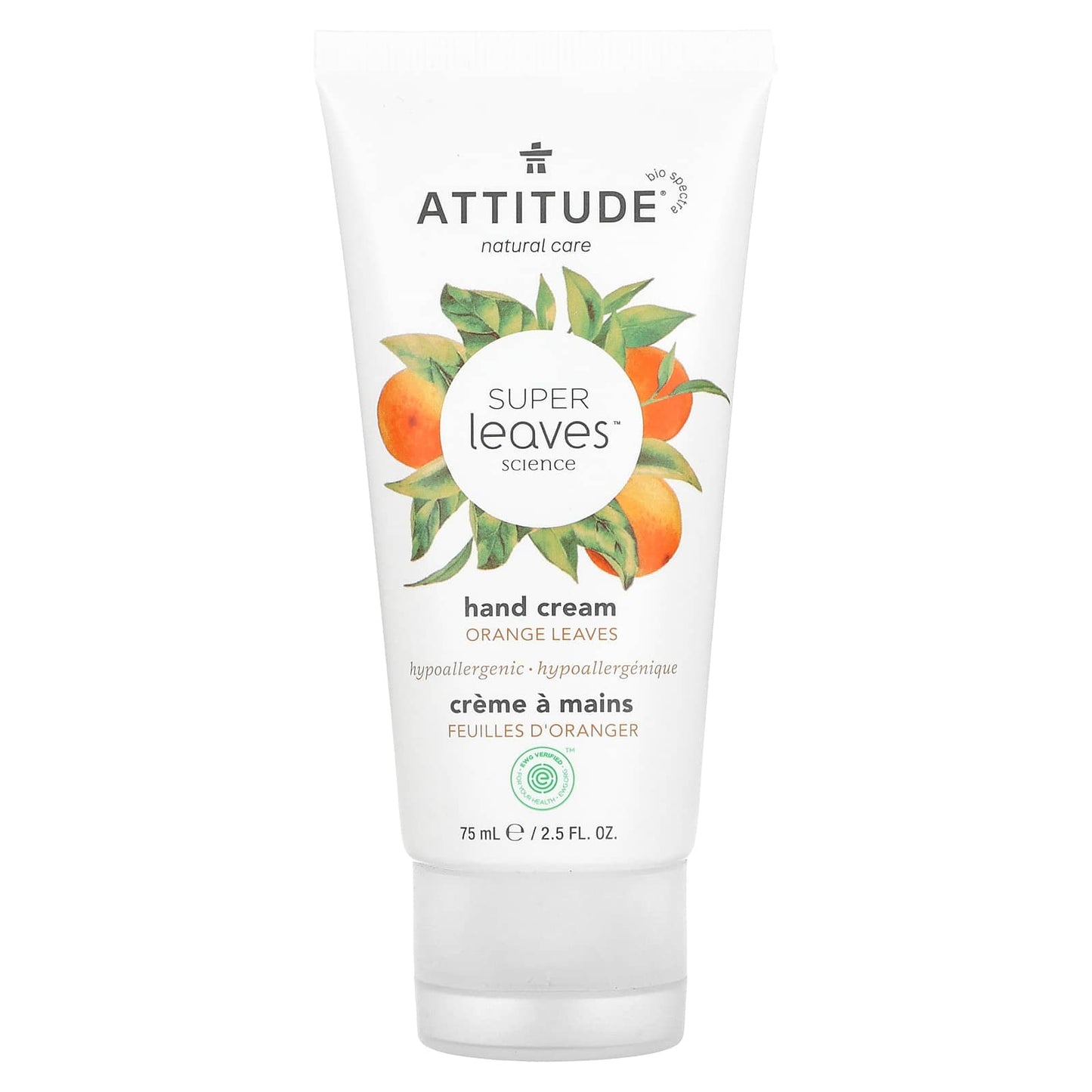 ATTITUDE-Super Leaves Science-Hand Cream-Orange Leaves-2.5 fl oz (75 ml)