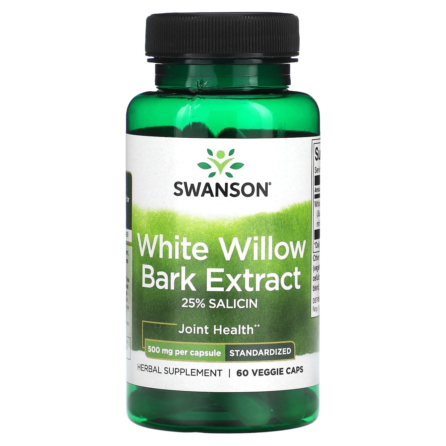 Swanson-White Willow Bark Extract-500 mg-60 Veggie Caps