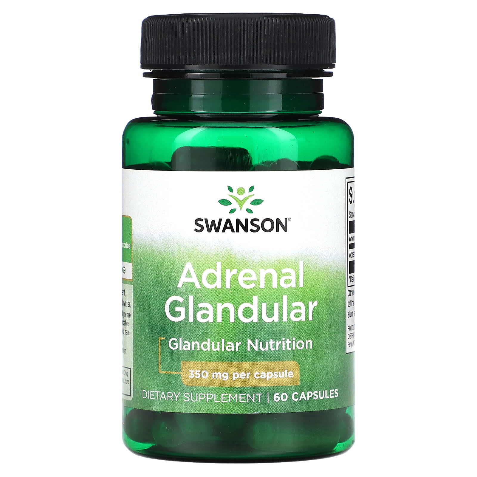 Swanson-Adrenal Glandular-350 mg-60 Capsules