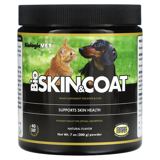 Flora-BiologicVet-BioSkin & Coat-For Dogs and Cats-Natural-7 oz (200 g)