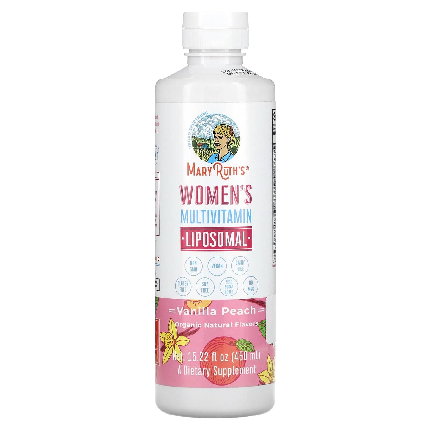 MaryRuth's-Women's Multivitamin Liposomal-Vanilla Peach -15.22 fl oz (450 ml)