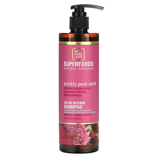 Be Care Love-Superfoods-Natural Haircare-Color Defense Shampoo-Prickly Pear Seed-12 fl oz (355 ml)