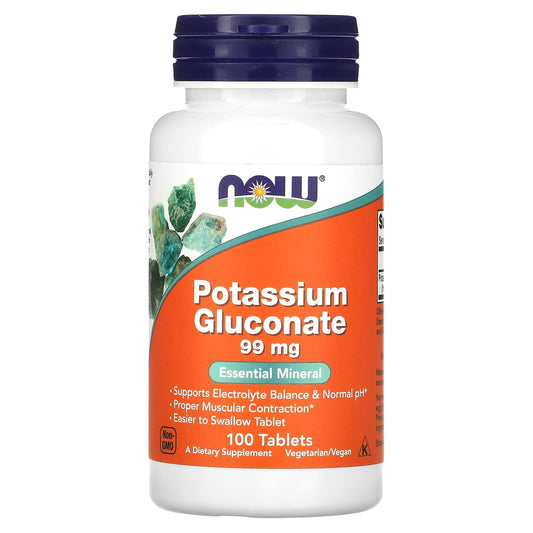 NOW Foods-Potassium Gluconate-99 mg-100 Tablets