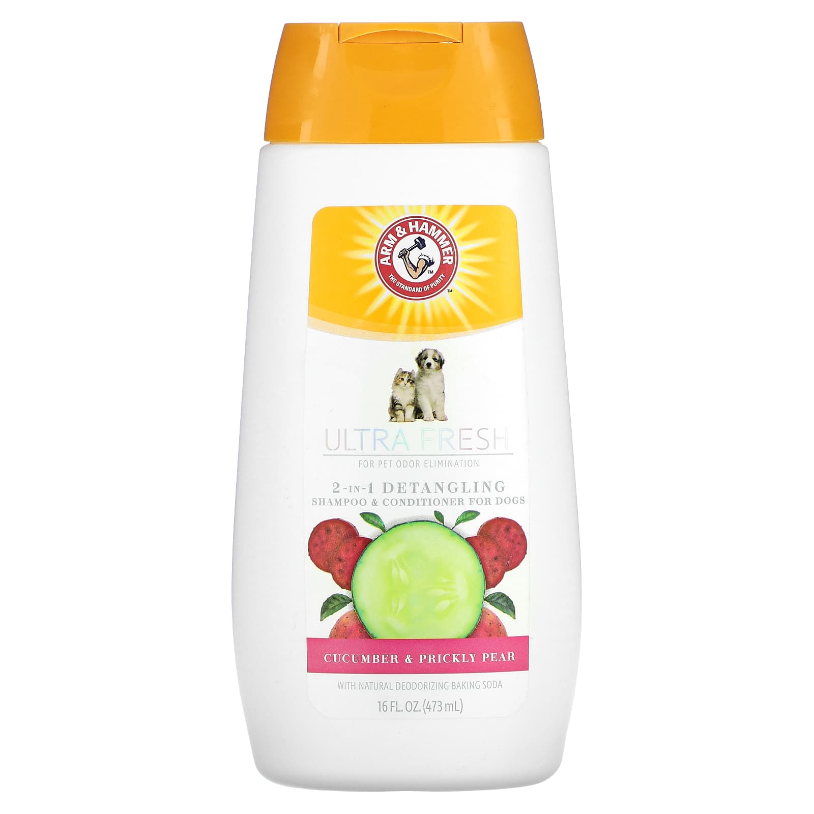 Arm & Hammer-2-in-1 Detangling Shampoo & Conditioner For Dogs-Cucumber & Prickly Pear-16 fl oz (473 ml)