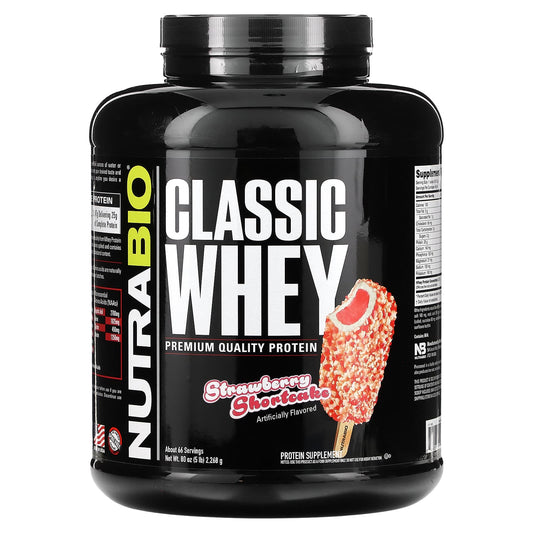 NutraBio-Classic Whey Protein-Strawberry Shortcake-5 lb (2,268 g)