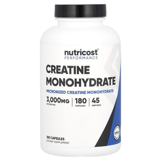 Nutricost-Performance-Creatine Monohydrate-3,000 mg -180 Capsules (750 mg per Capsule)