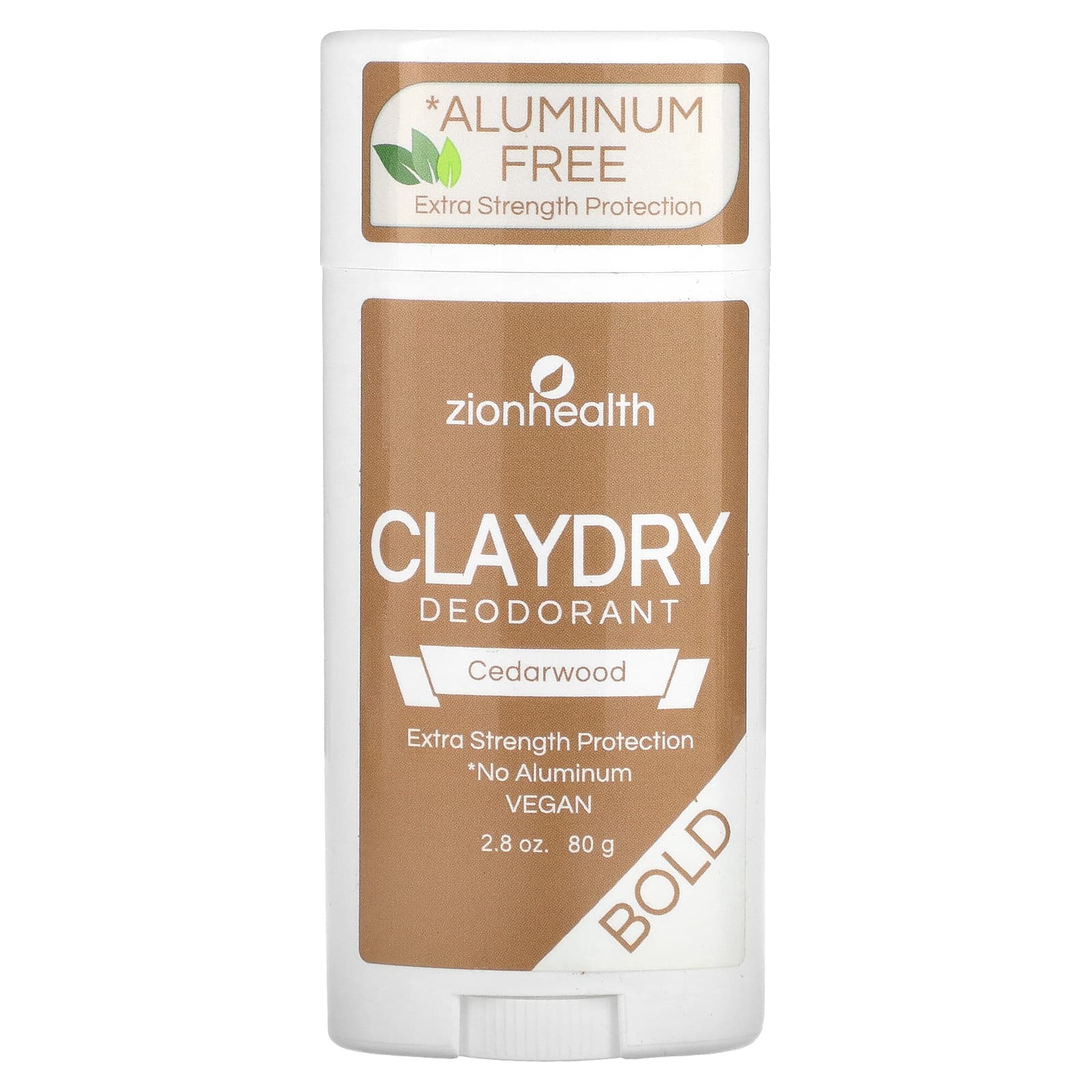 Zion Health-ClayDry Deodorant-Bold-Cedarwood-2.8 oz (80 g)