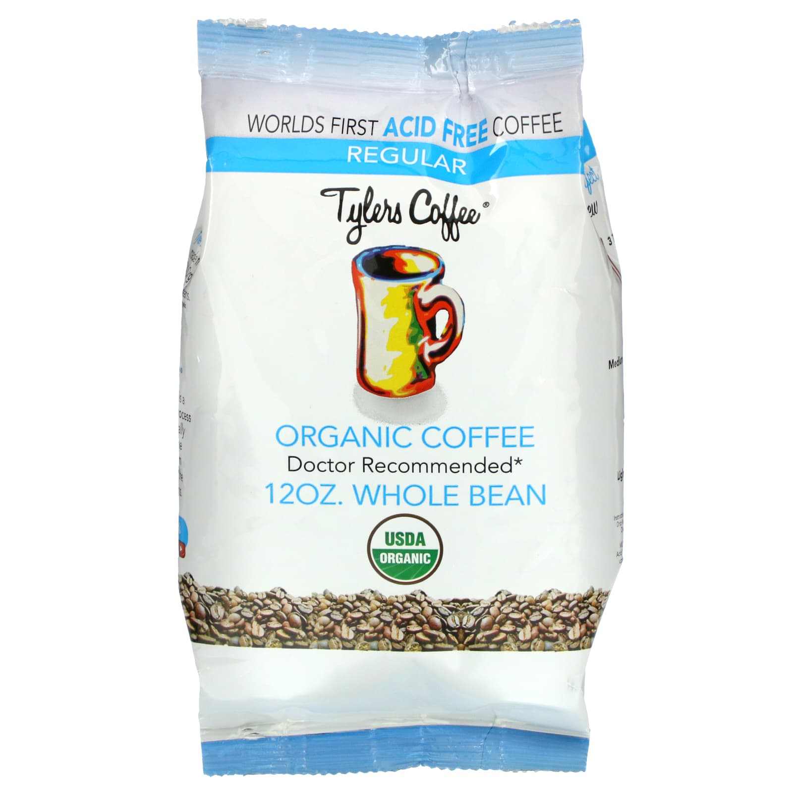 Tylers Coffees-Organic Coffee-Whole Bean-Regular-12 oz