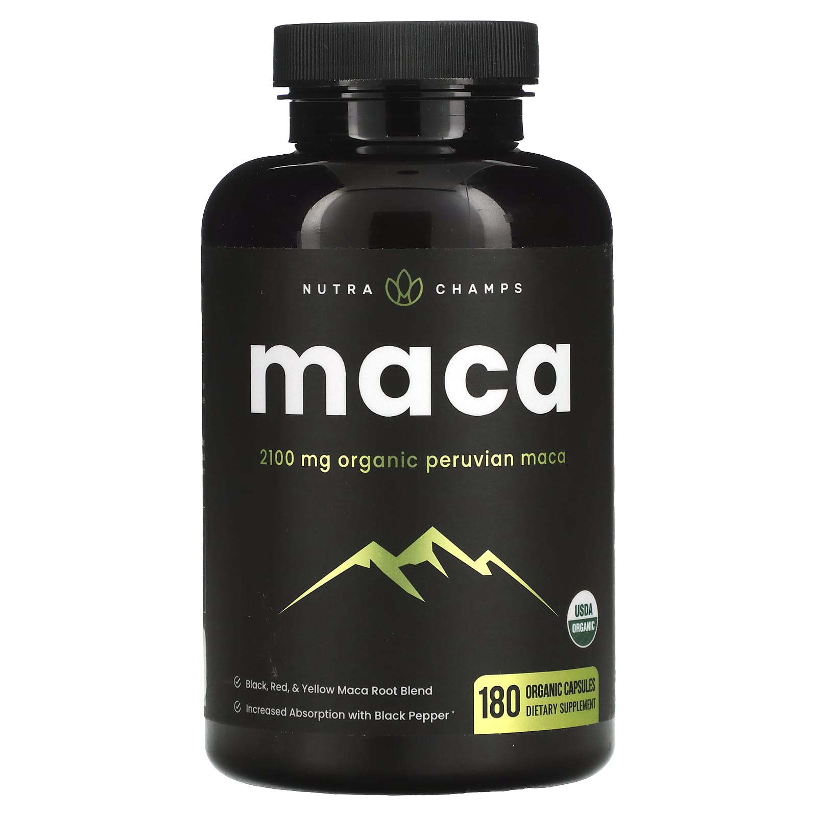 NutraChamps-Maca-2,100 mg-180 Organic Capsules (700 mg per Capsule)