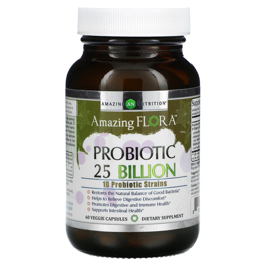 Amazing Nutrition-Amazing Flora-Probiotic-25 Billion CFU-60 Veggie Capsules