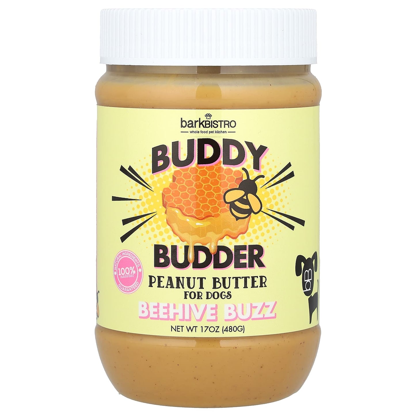 Bark Bistro-Buddy Budder-Peanut Butter-For Dogs-Beehive Buzz-17 oz (480 g)